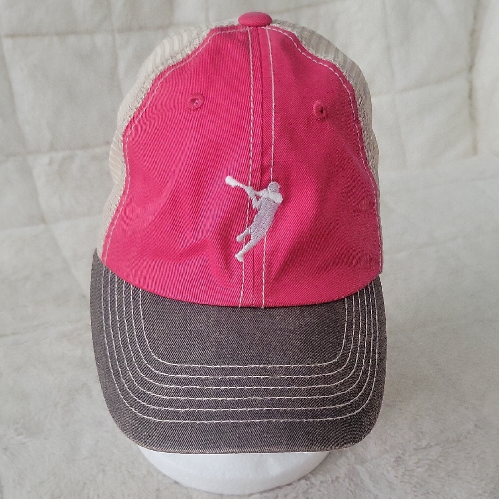 Top of the World Pink and Gray Hat with Embroidered Detail